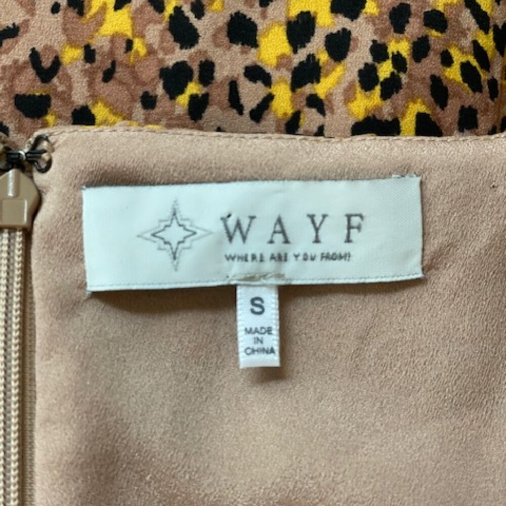 Wayf Faux Wrap Leopard Print Dress Size Small - Picture 4 of 7